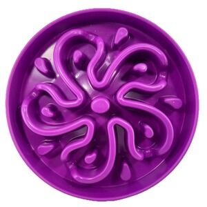 Outward Hound Purple Slow Feed Dog‎ Bowl 10.5" Round Non-Slip Feeder NEW